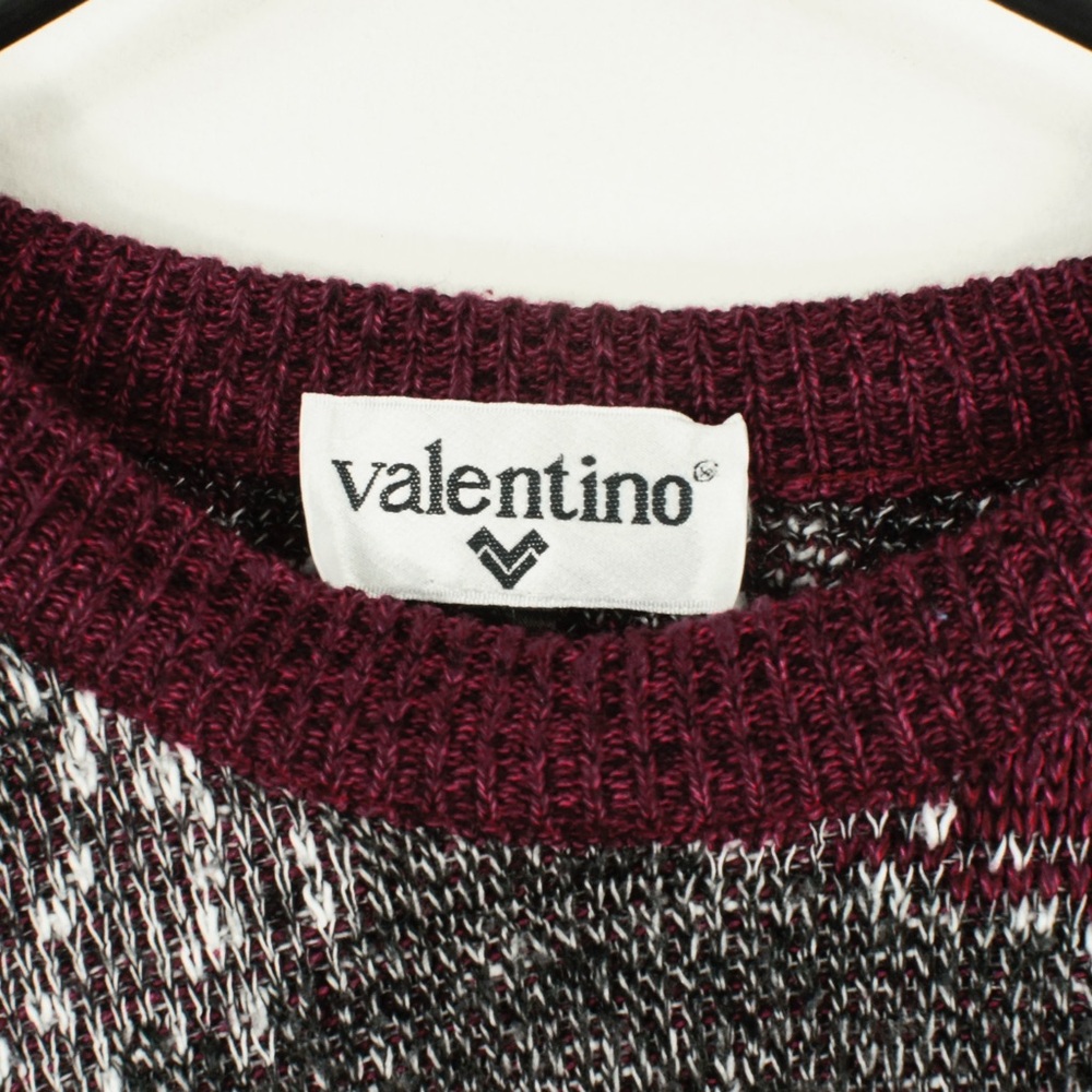 Vintage Late 80s 90s Valentino Wool Blend Knit Pullover Crewneck Sweater - Picture 3 of 3